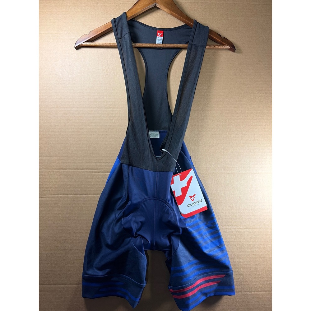 Cuore Cycling Bib Shorts Mens XS Blue Bronze Embody M-B2 Padded Bike Shorts NWT